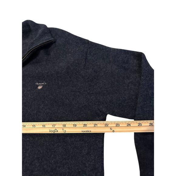 GANT Navy Lambswool Full-Zip Sweater – 2XL Preppy Heritage QuietLuxury - Picture 3 of 7